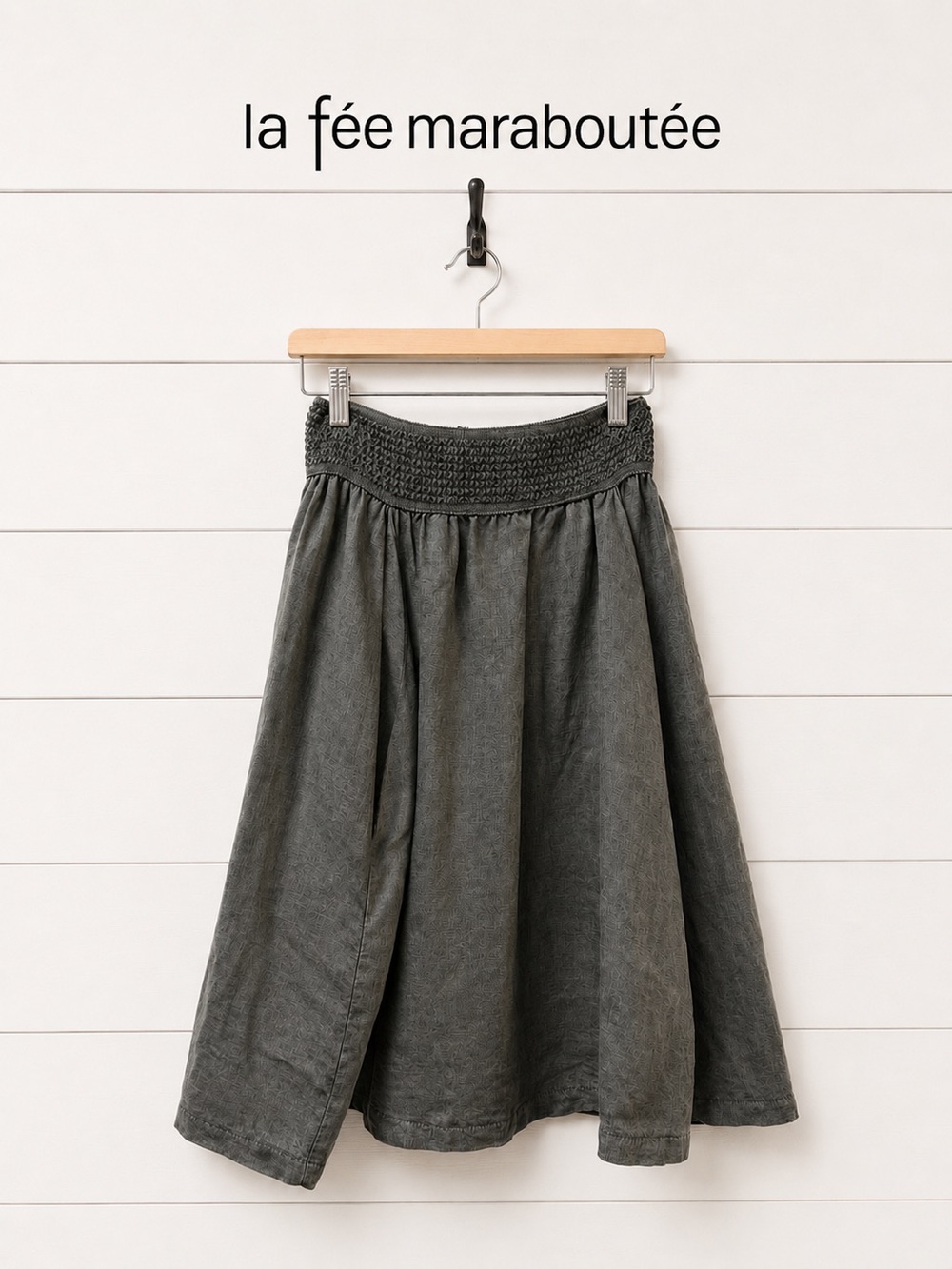 LA FÉE MARABOUTÉE Gray Linen Blend Skirt Size 38
